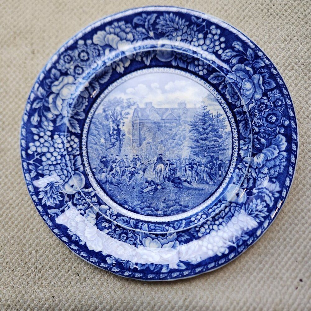Antique Rowland and Marsellus Battle of Germantown Plate Historical Transferware